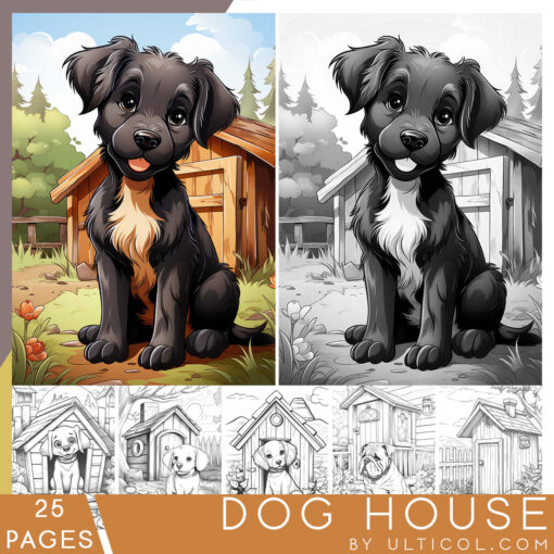 Dog house Coloring