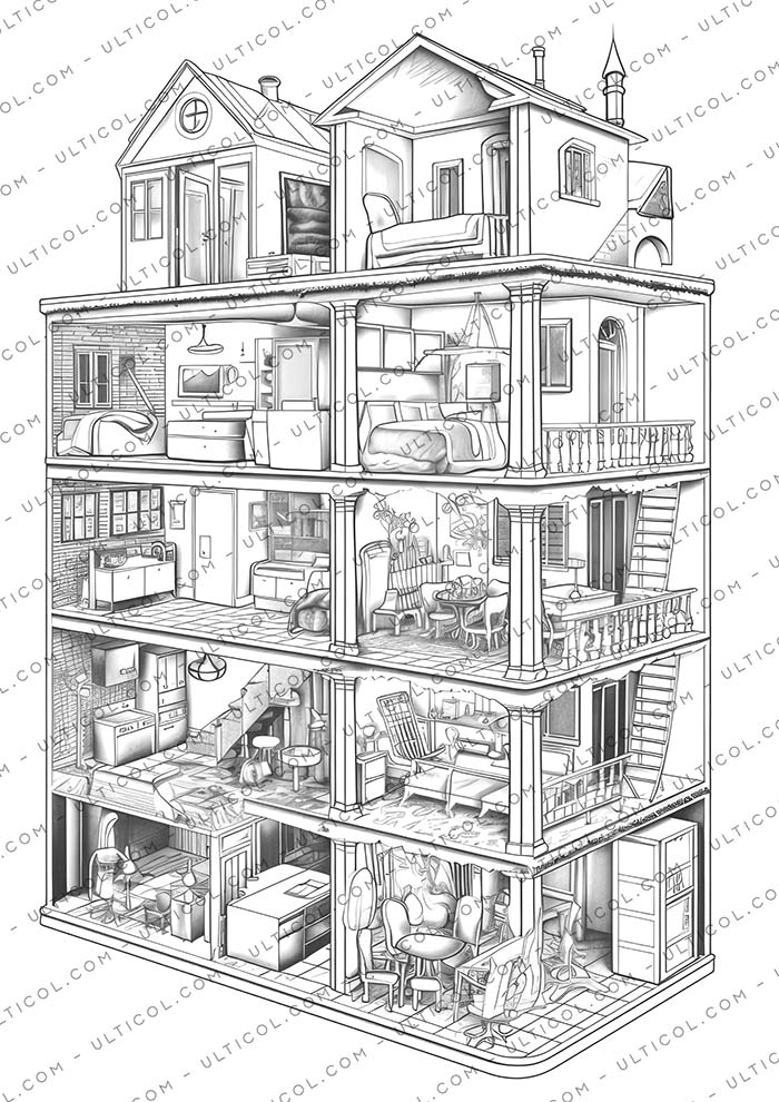 Doll Houses Coloring