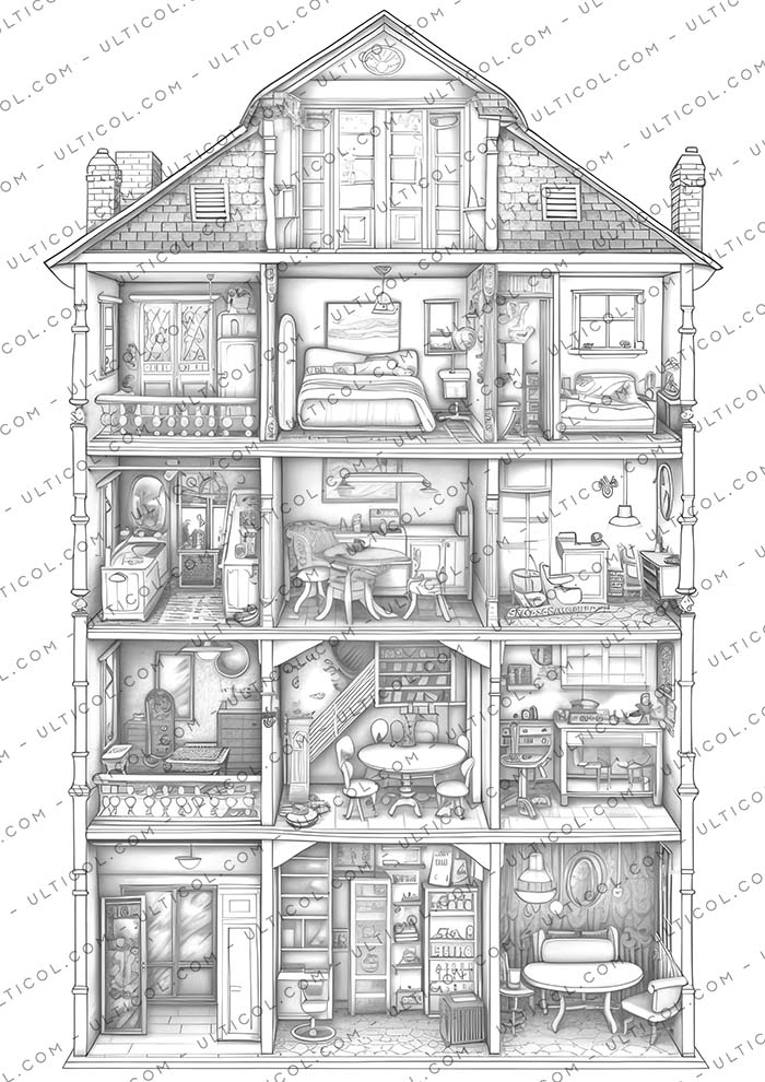 Doll Houses Coloring