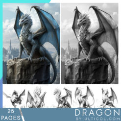 Dragon Fantasy Coloring Page Book
