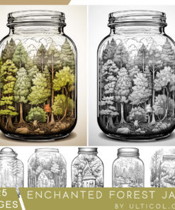 Enchanted Forest Jars Coloring