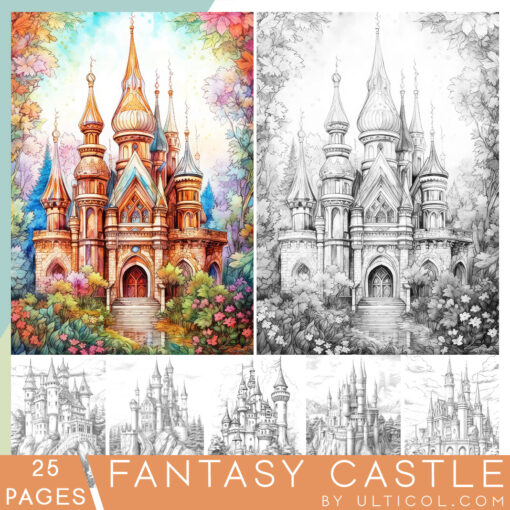 Fantasy Castle Coloring Pages