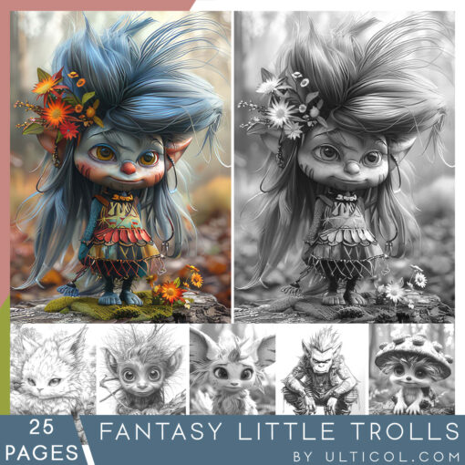 Fantasy Little Trolls Coloring