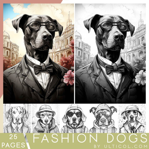 Fashion Dogs Coloring