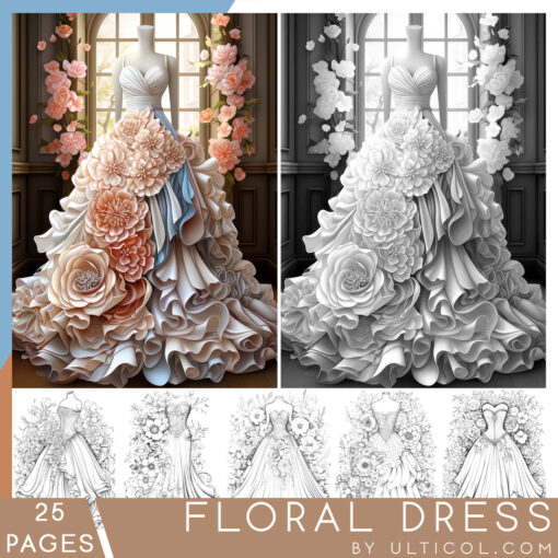 Floral Dress Coloring