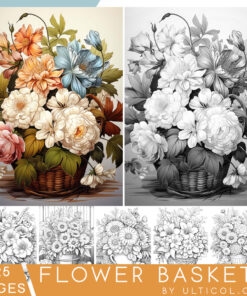 Floral Basket Coloring