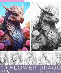 Flower Dragon Coloring