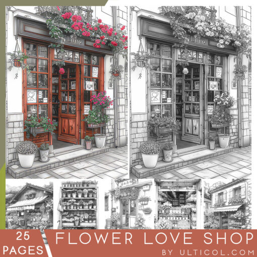 Flower Love Shop Coloring