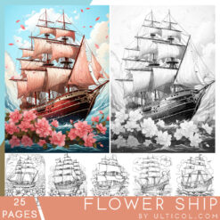 Flower Ship Coloring