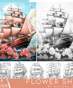 Flower Ship Coloring