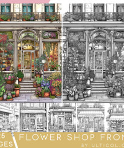 Flower Shop Front Coloring Book