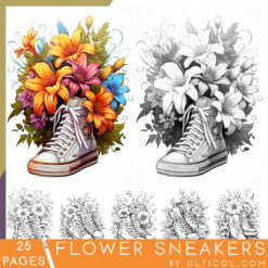 Flower Sneakers Coloring