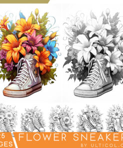 Flower Sneakers Coloring