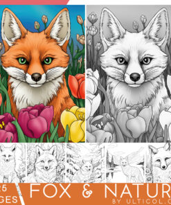 Fox Grayscale Coloring Pages