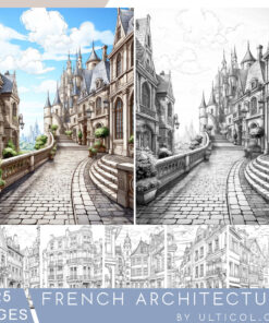 French Architecture Coloring