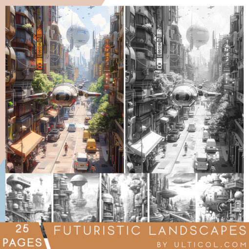 Futuristic Landscapes Coloring