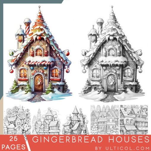 Gingerbread Houses Coloring