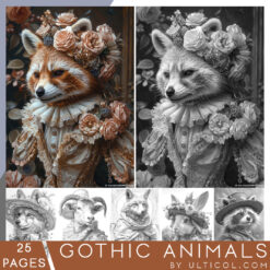 Gothic Animals coloring