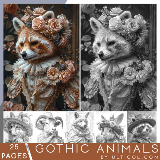 Gothic Animals coloring