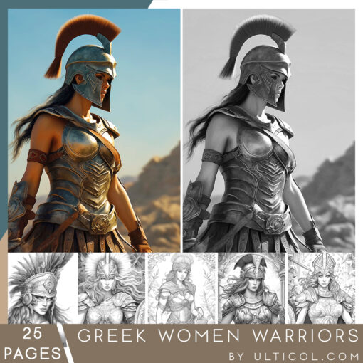 Greek Women Warriors Coloring