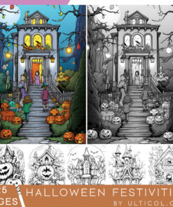 Halloween Baby Grayscale Coloring Pages