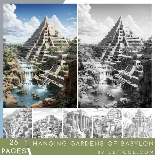 Hanging Gardens of Babylon Coloring