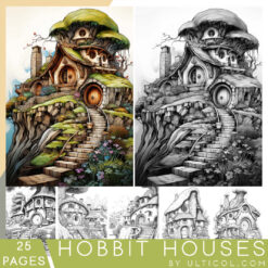 Hobbit Houses Coloring