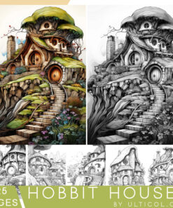 Hobbit Houses Coloring