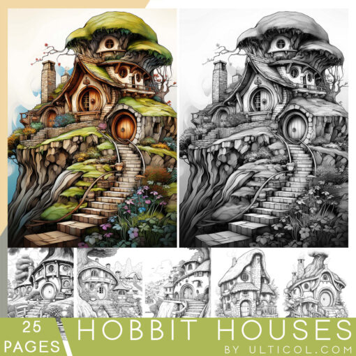 Hobbit Houses Coloring