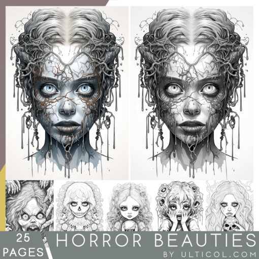 Horror Beauties Coloring