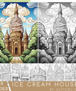 Ice Cream Houses Coloring