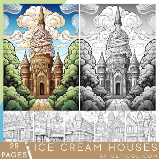 Ice Cream Houses Coloring