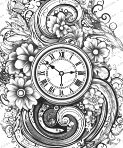 Clock Coloring Book