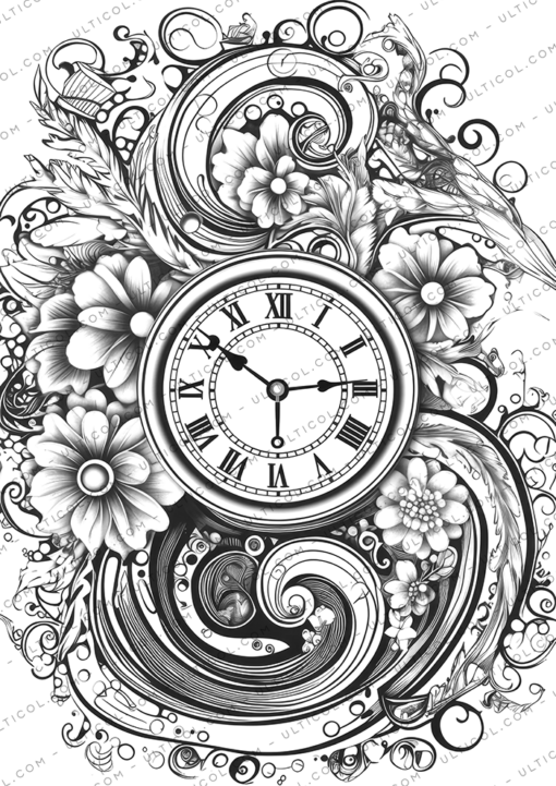 Clock Coloring Book