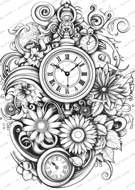 Clock Coloring Book