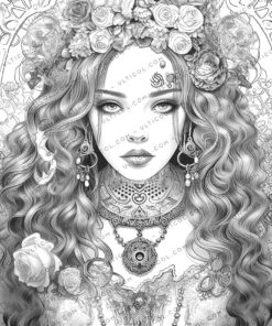 Gothic Girls Coloring Pages