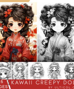 Kawaii Creepy Doll Coloring