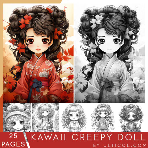 Kawaii Creepy Doll Coloring