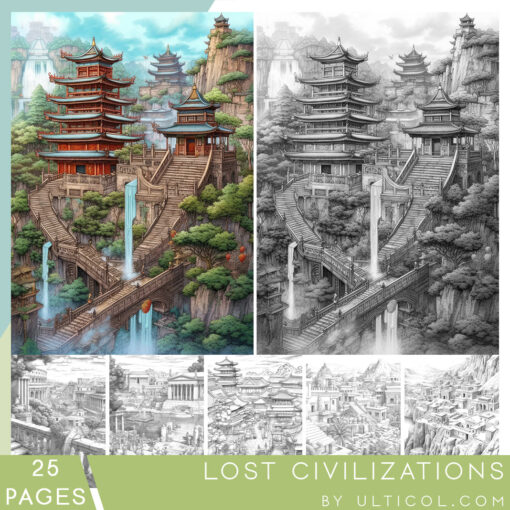 Lost Civilizations Coloring Book