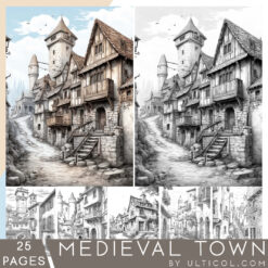 Medieval Town coloring