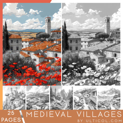 Medieval Villages Coloring