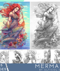 Mermaids Coloring Pages for Adults