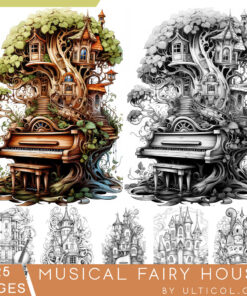 Musical Fairy House Coloring