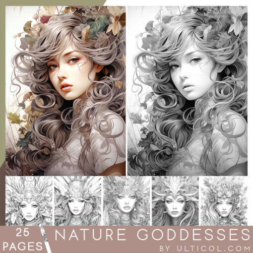 Nature Goddesses Coloring