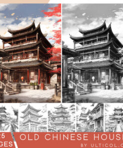 Old Chinese Houses Coloring