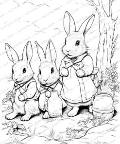 Peter Rabbit Grayscale Coloring Pages