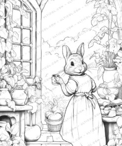 Peter Rabbit Grayscale Coloring Pages