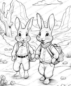 Peter Rabbit Grayscale Coloring Pages