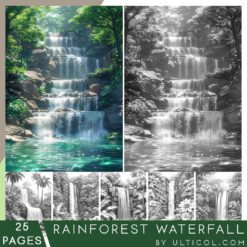 Rainforest Waterfall Coloring