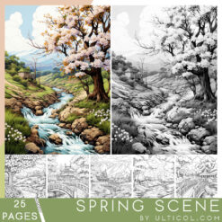 Spring Scene coloring